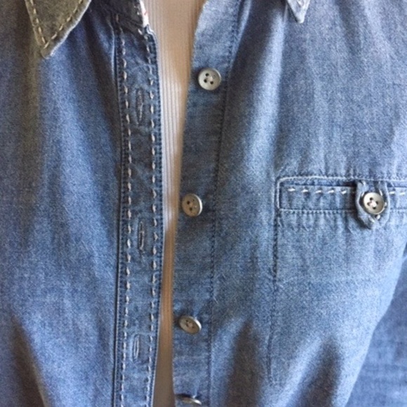 Denim look button down lightweight jacket/top SP - Picture 2 of 4